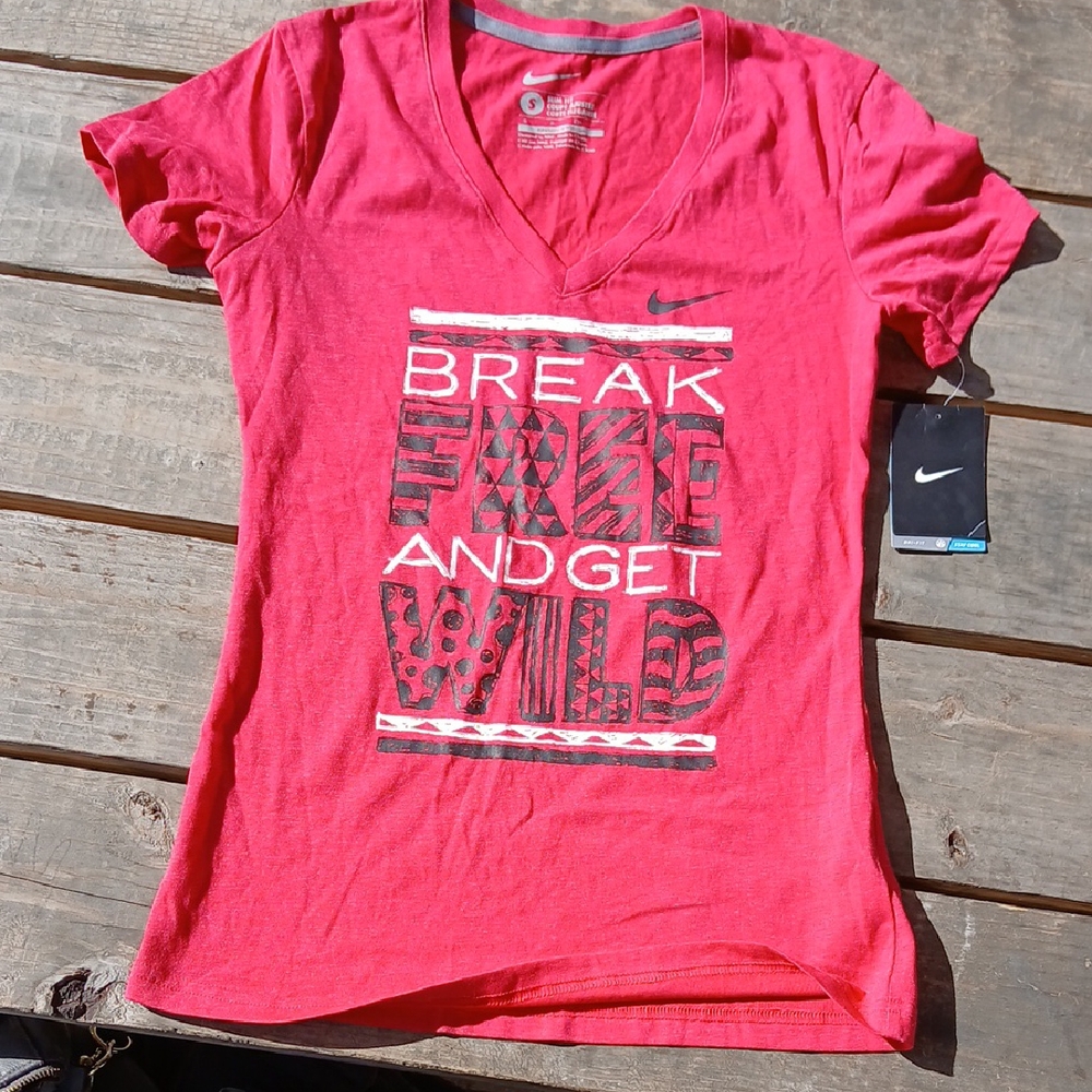 Nike Women's Bold Red V-Neck Tee